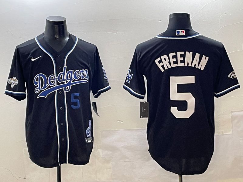 Men Los Angeles Dodgers #5 Freeman Black Fashion Game 2025 Nike MLB Jersey style 3068